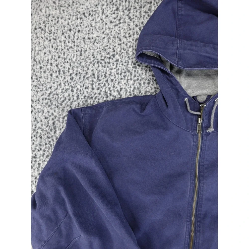 Sorel Canvas Work Jacket Mens XL Blue Duck Hooded Full Zip Distressed Rugged‎